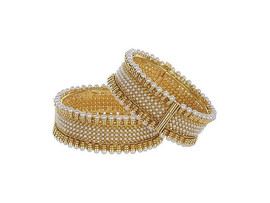 YouBella Jewellery Gold Plated Pearl Bracelets Bangles for Women and Girls